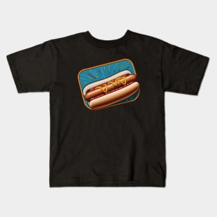 Hotdog Embroidered Patch Kids T-Shirt